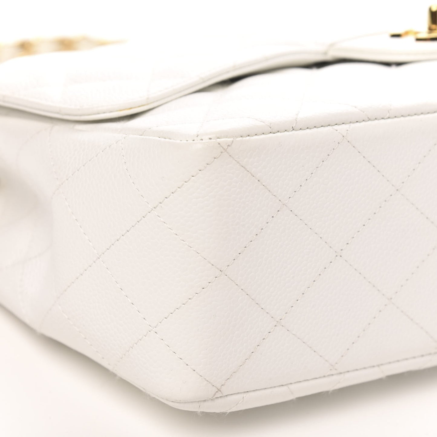 Caviar Quilted Jumbo Single Flap White