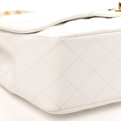 Chanel Caviar Quilted Jumbo Single Flap White 9 of 10