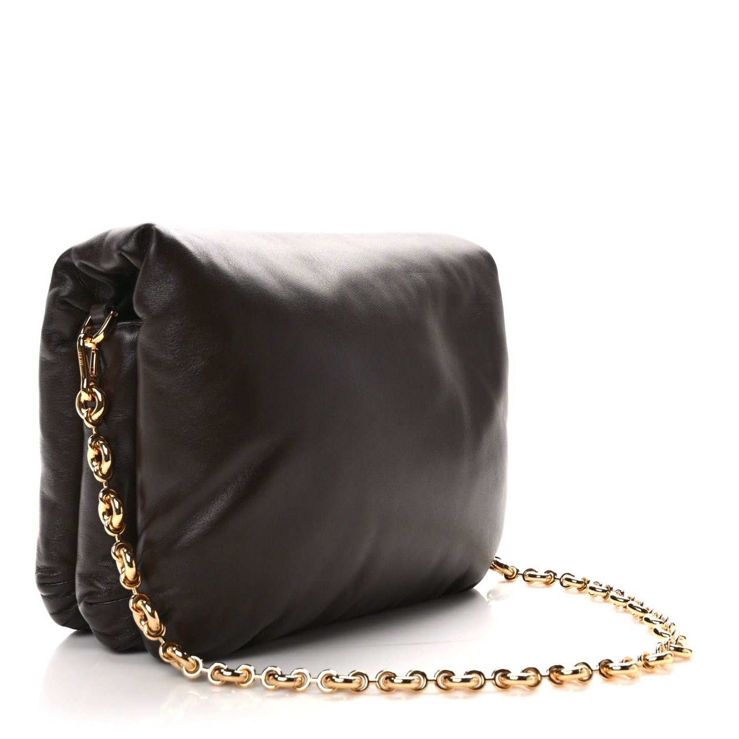 Lambskin Goya Puffer Bag Dark Chocolate