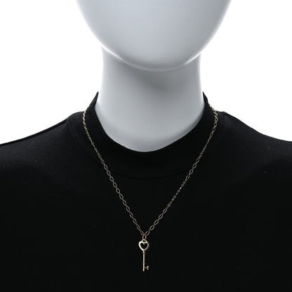 Tiffany 18K Yellow Gold Mini Heart Key Pendant Necklace 2 of 4