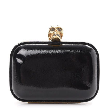 Alexander McQueen Patent Crystal Skull Small Box Clutch Black 1 of 14