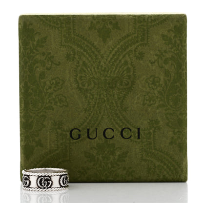 Gucci Sterling Silver Torchon GG Marmont Ring 62 10 7 of 7