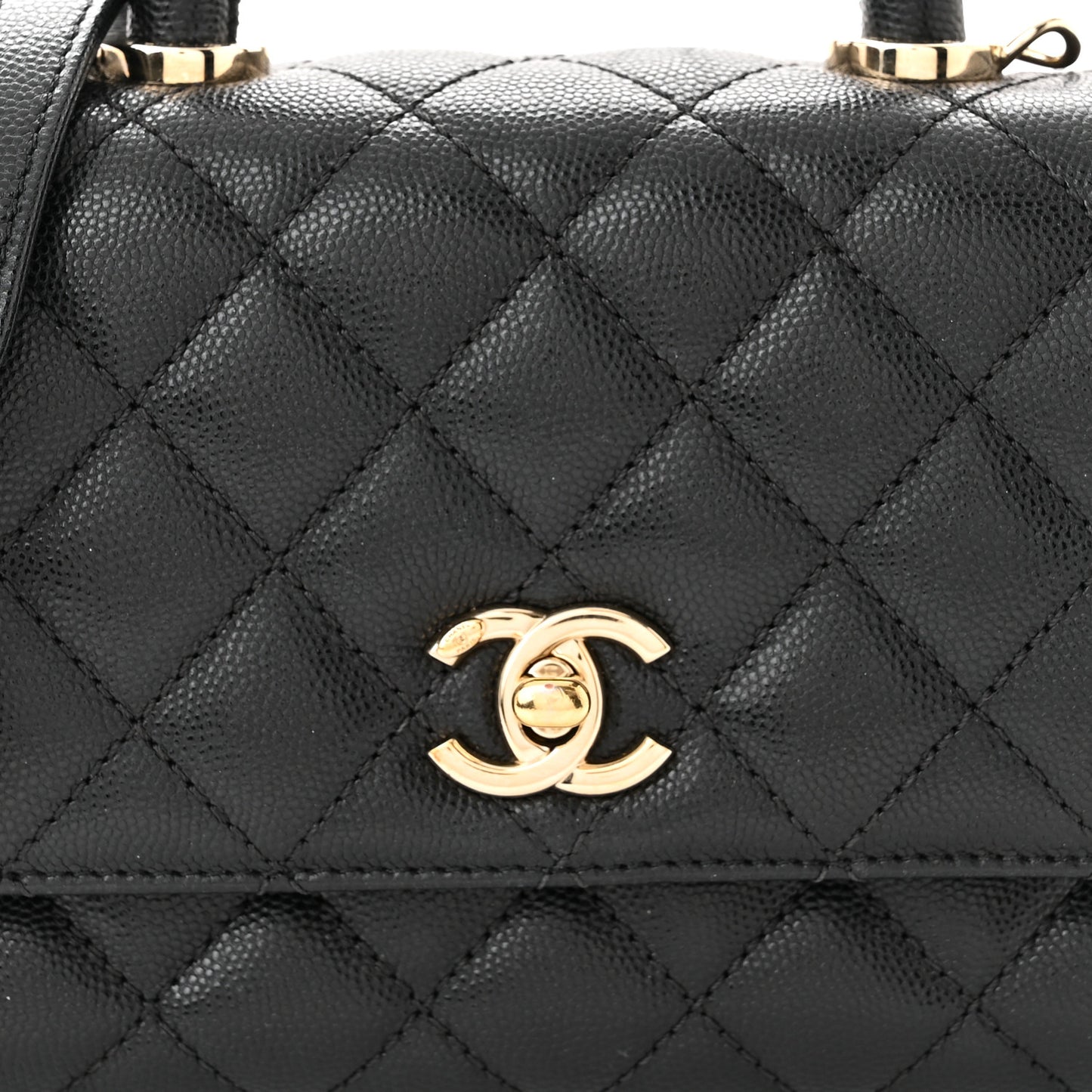 Caviar Quilted Extra Mini Coco Handle Flap Black