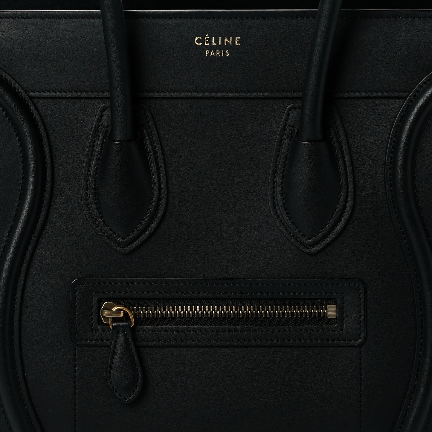 Drummed Calfskin Micro Luggage Black