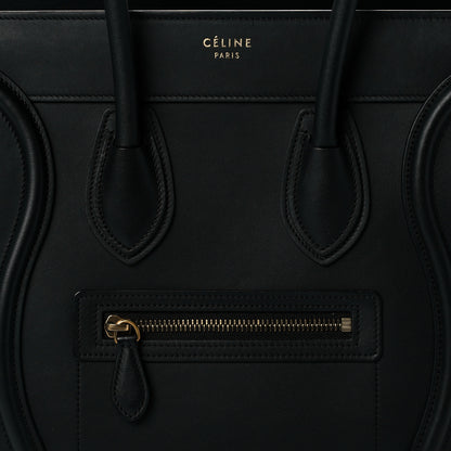 Celine Drummed Calfskin Micro Luggage Black 7 of 9