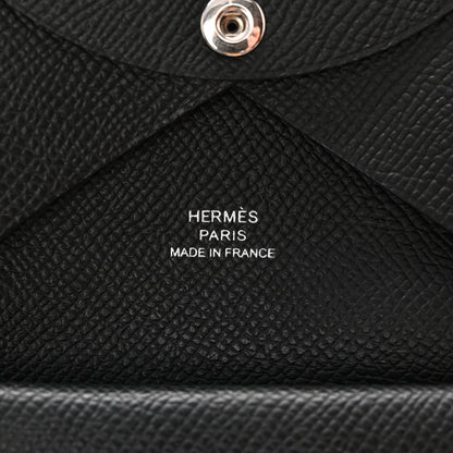 Hermes Epsom Calvi Duo Card Case Black 6 of 8