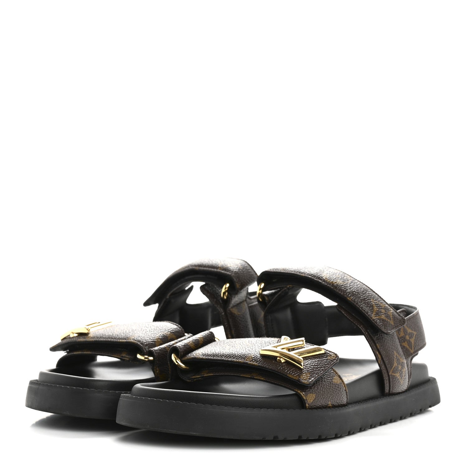 Louis Vuitton Monogram LV Sunset Comfort Flat Sandals 37.5 Cacao