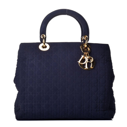 Christian Dior Nylon Cannage Large Lady Dior Navy Blue 1 of 8