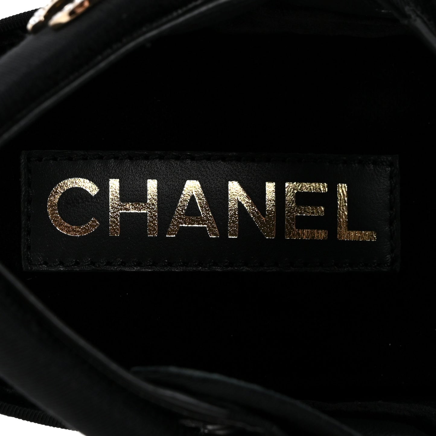 Grosgrain Crystal Logo Platform Sandals 38 Black
