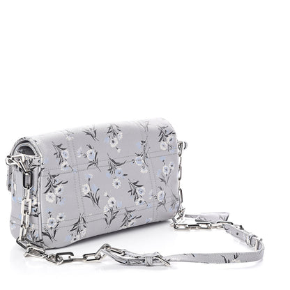 Prada Soft Saffiano Floral Print Sound Shoulder Bag Acciaio 3 of 9