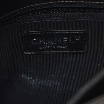 Chanel Metallic Goatskin Quilted Medium Rock In Rome Flap Charcoal 7 of 10