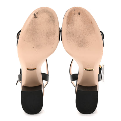 Gucci Lifford Calfskin GG Marmont Ankle Wrap 75mm Sandals 39 Black 6 of 10