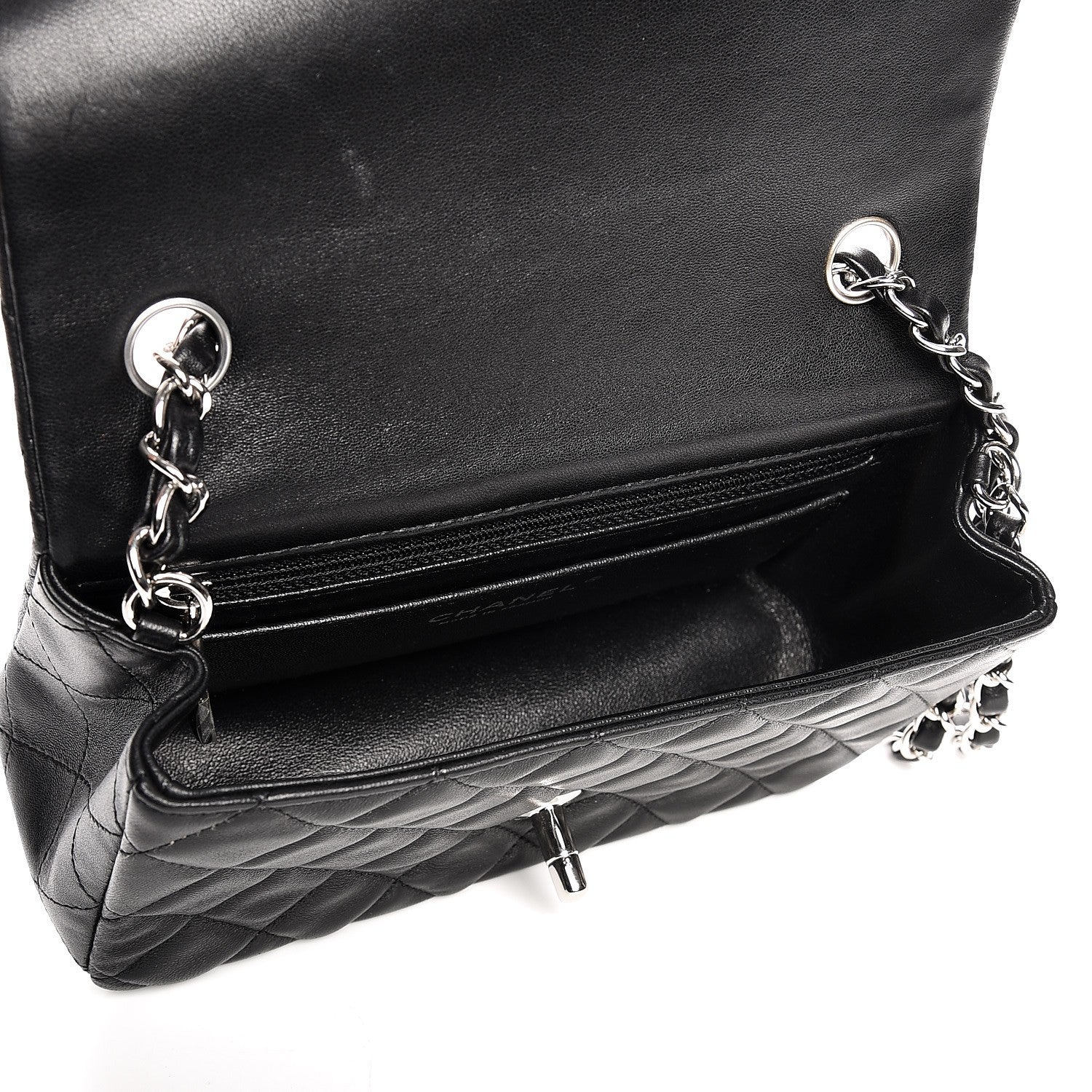Chanel Lambskin Quilted Mini Rectangular Flap Black 5 of 8