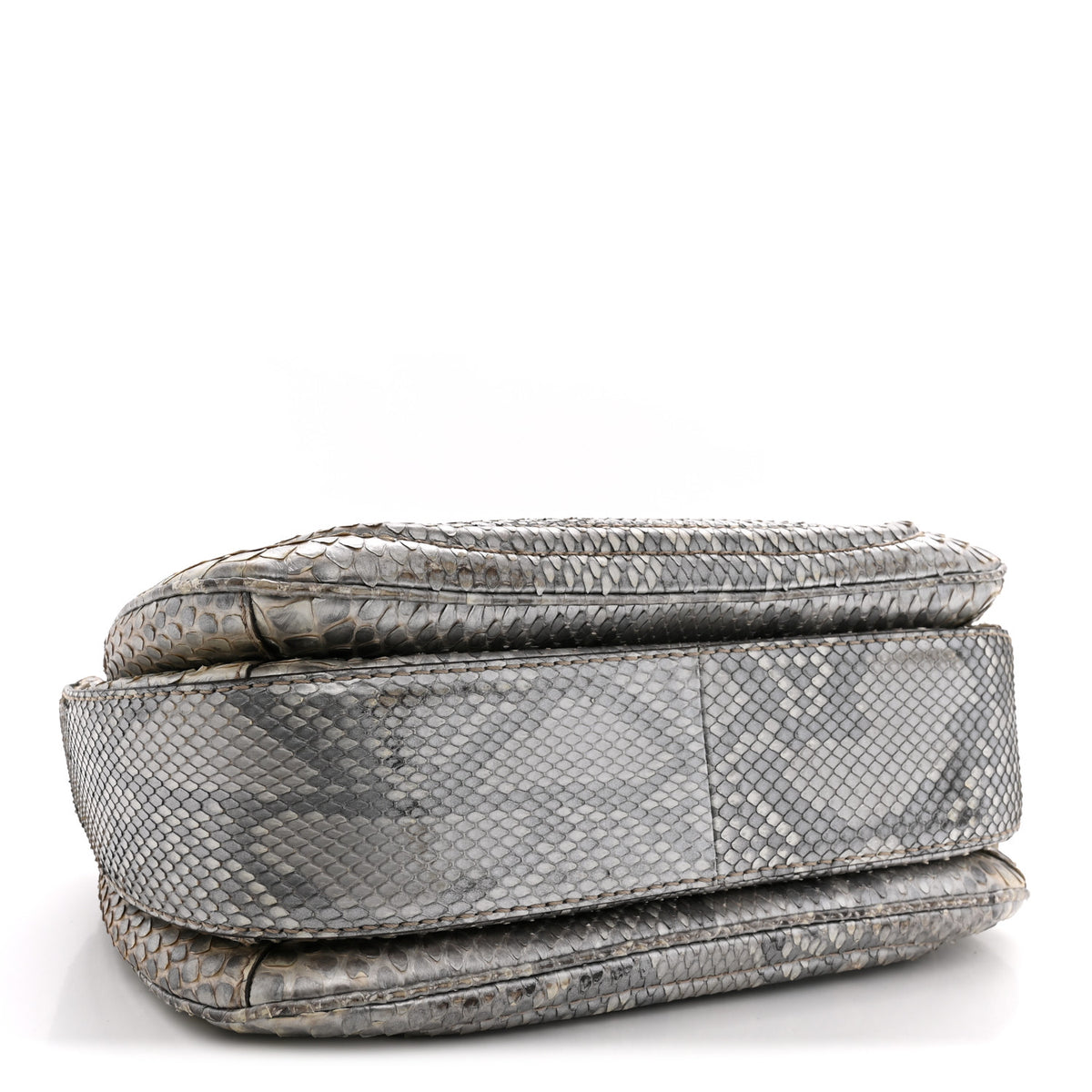 Gucci Metallic Snakeskin Medium New Bamboo Top Handle Bag Silver Multicolor 4 of 15