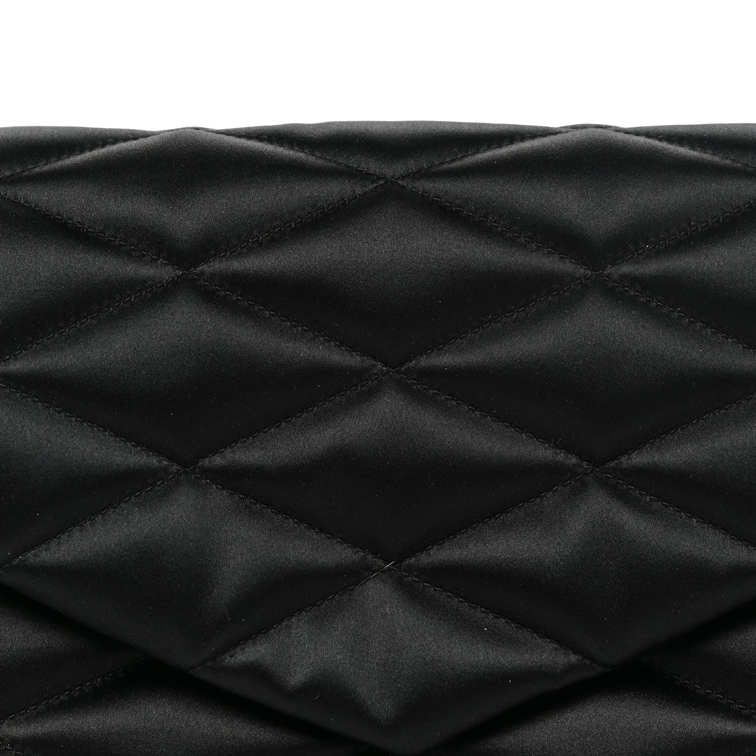 Saint Laurent Satin Quilted Sade Puffer Envelope Clutch Black 8 of 10