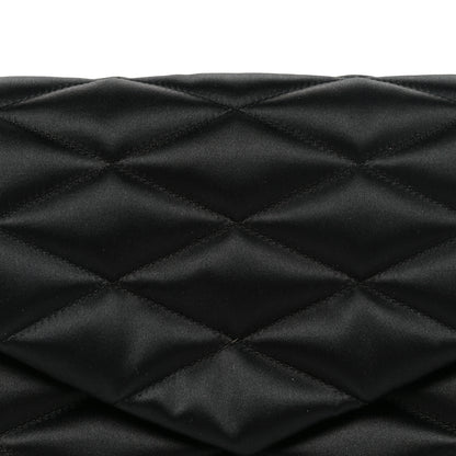Saint Laurent Satin Quilted Sade Puffer Envelope Clutch Black 8 of 10