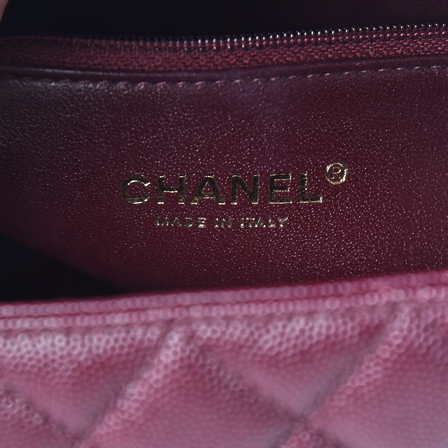 Caviar Elaphe Quilted Small Coco Handle Flap Burgundy