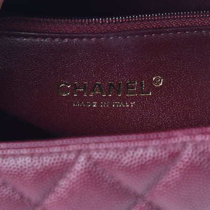 Chanel Caviar Elaphe Quilted Small Coco Handle Flap Burgundy 6 of 14