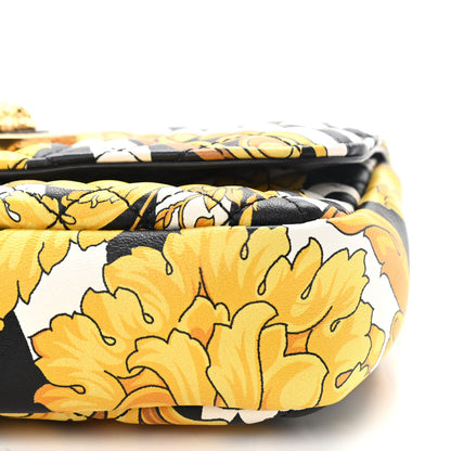 Versace Nappa Baroque Print Quilted Trapuntata Tribute Wallet Chain Crossbody Gold Black 10 of 10