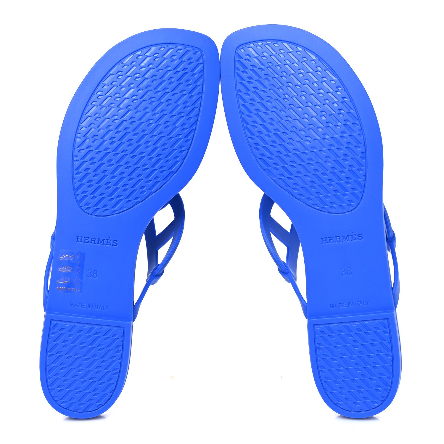 Hermes Rubber Womens Egerie Sandals 38 Bleu Outremer 5 of 9