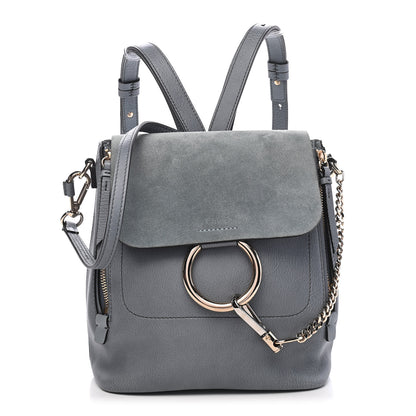 Chloe Suede Calfskin Small Faye Backpack Cloudy Blue 1 of 8