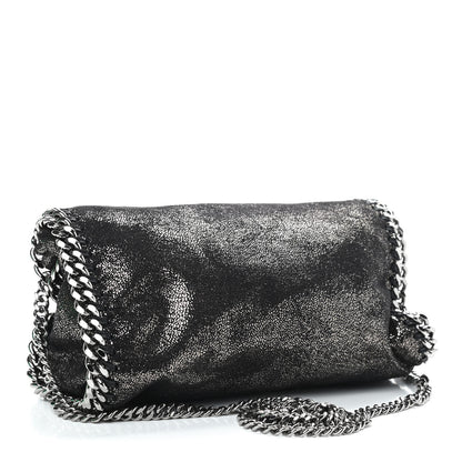 Stella McCartney Chamois Shiny Dotted Mini Falabella Fold Over Tote Ruthenium 3 of 9