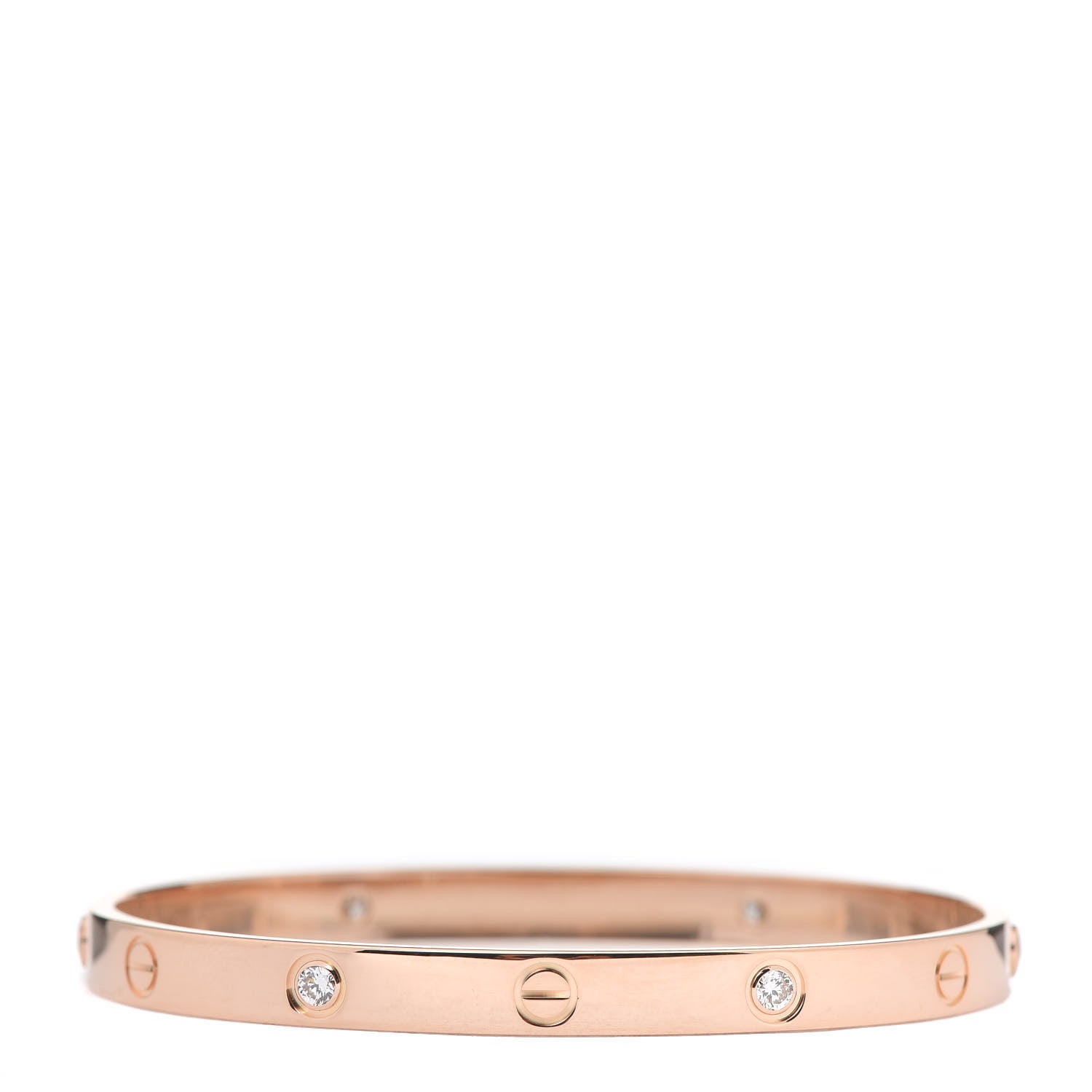 Cartier 18K Pink Gold 4 Diamond LOVE Bracelet 19 3 of 7