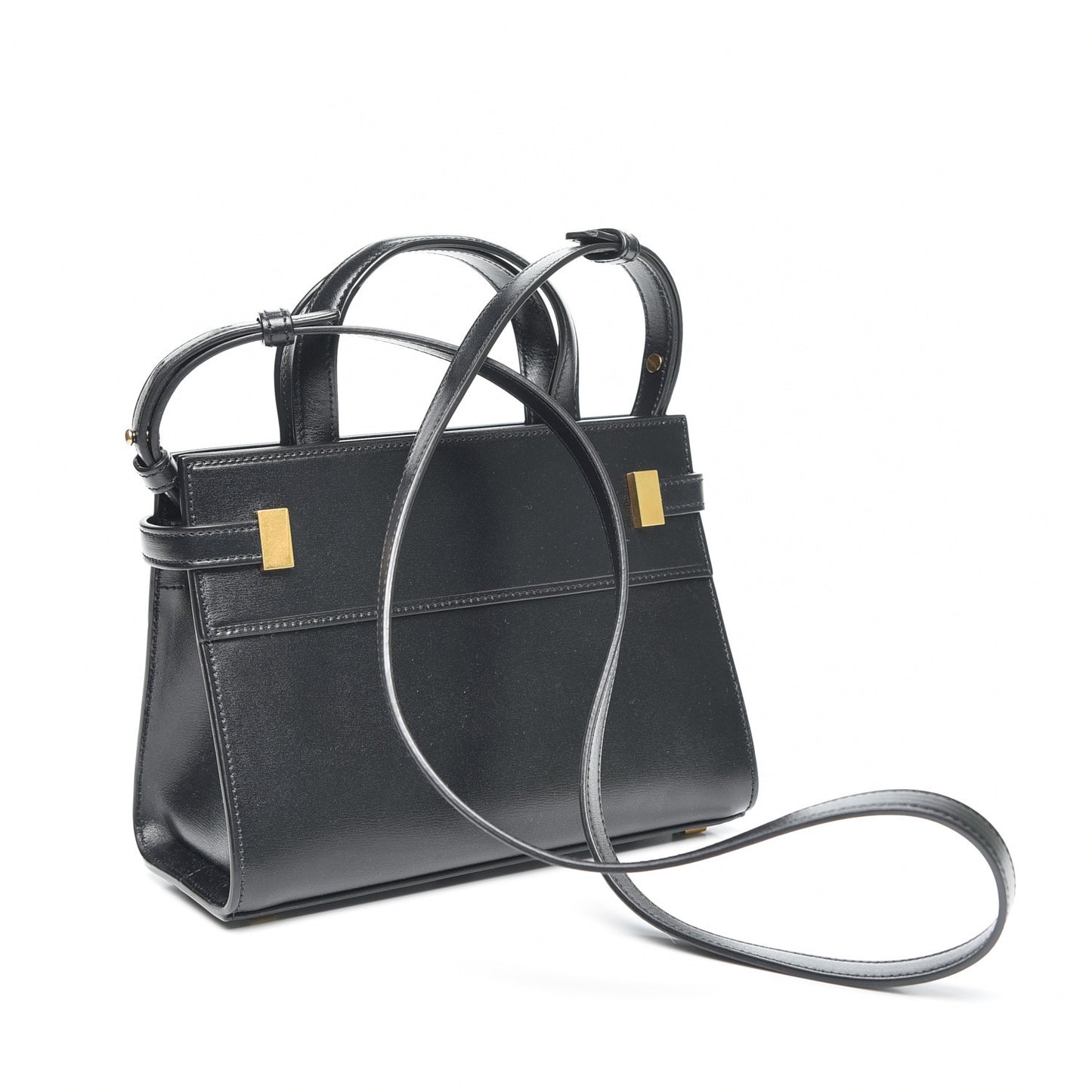 Smooth Calfskin Manhattan Nano Shopper Tote Black