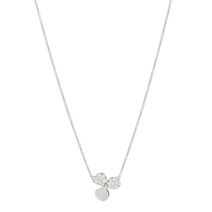 Tiffany Platinum Diamond .17ctw Small Paper Flowers Pendant Necklace 1 of 5