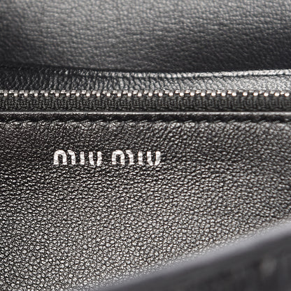 Miu Miu Nappa Matelasse Flap Wallet Black 7 of 9