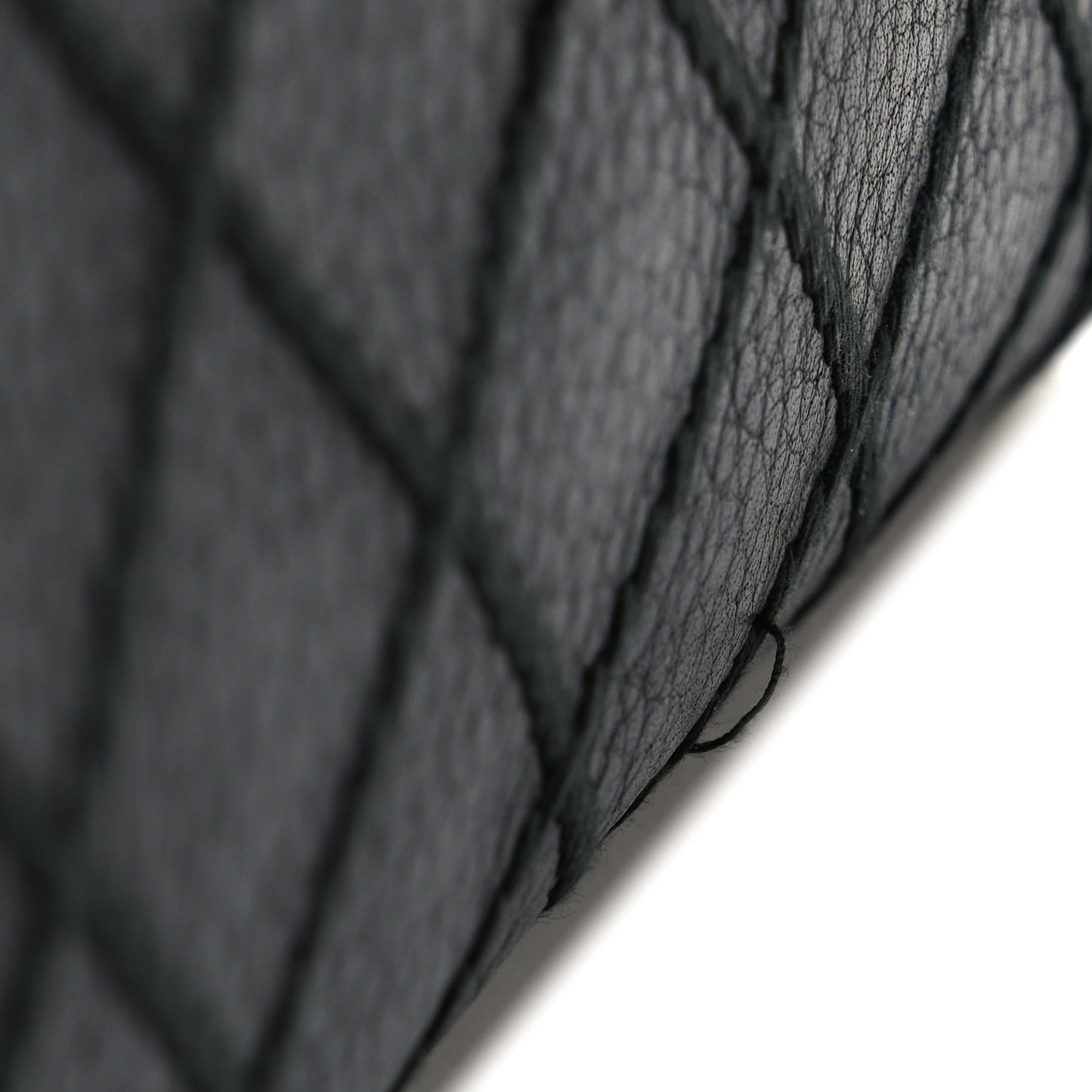 Calfskin Stitched CC Long Wallet Black