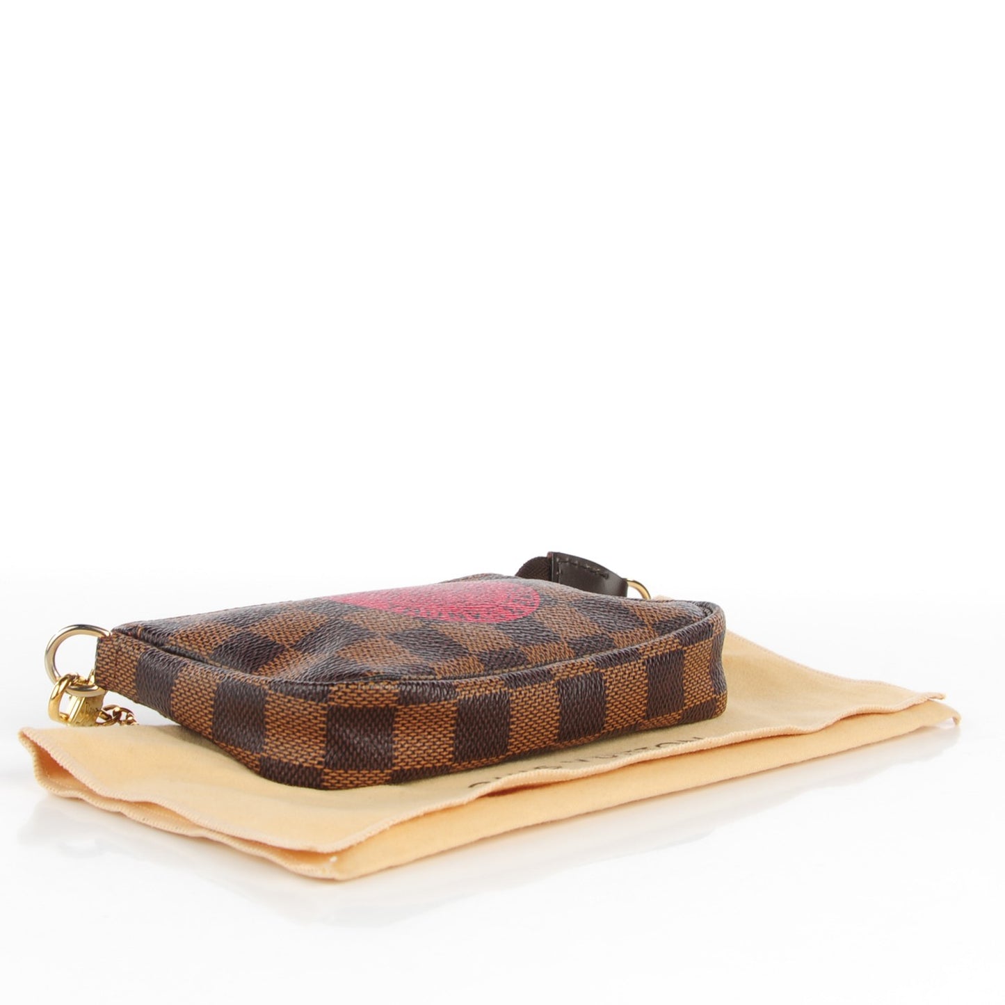 Damier Ebene Complice Trunks and Bags Mini Pochette Accessories Red