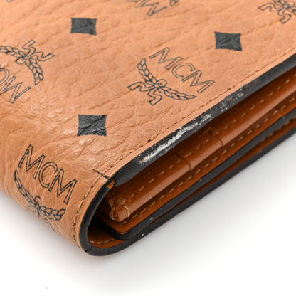 MCM Visetos Large Trifold Flap Wallet Cognac 16 of 17