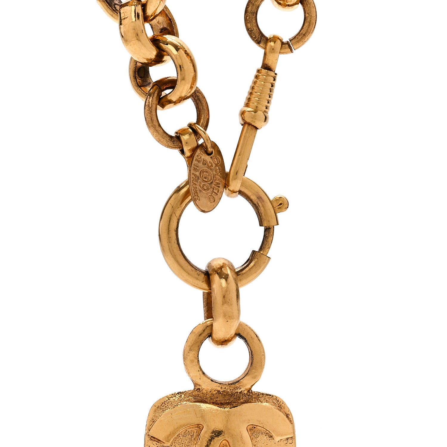 Chanel Pearl CC Cross Pendant Necklace Gold 5 of 6