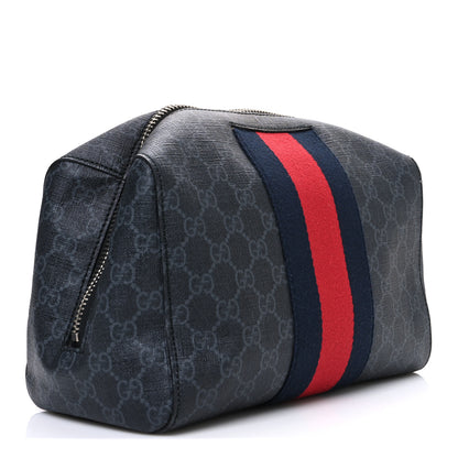 Gucci GG Supreme Monogram Web Toiletry Case Black Grey 3 of 9
