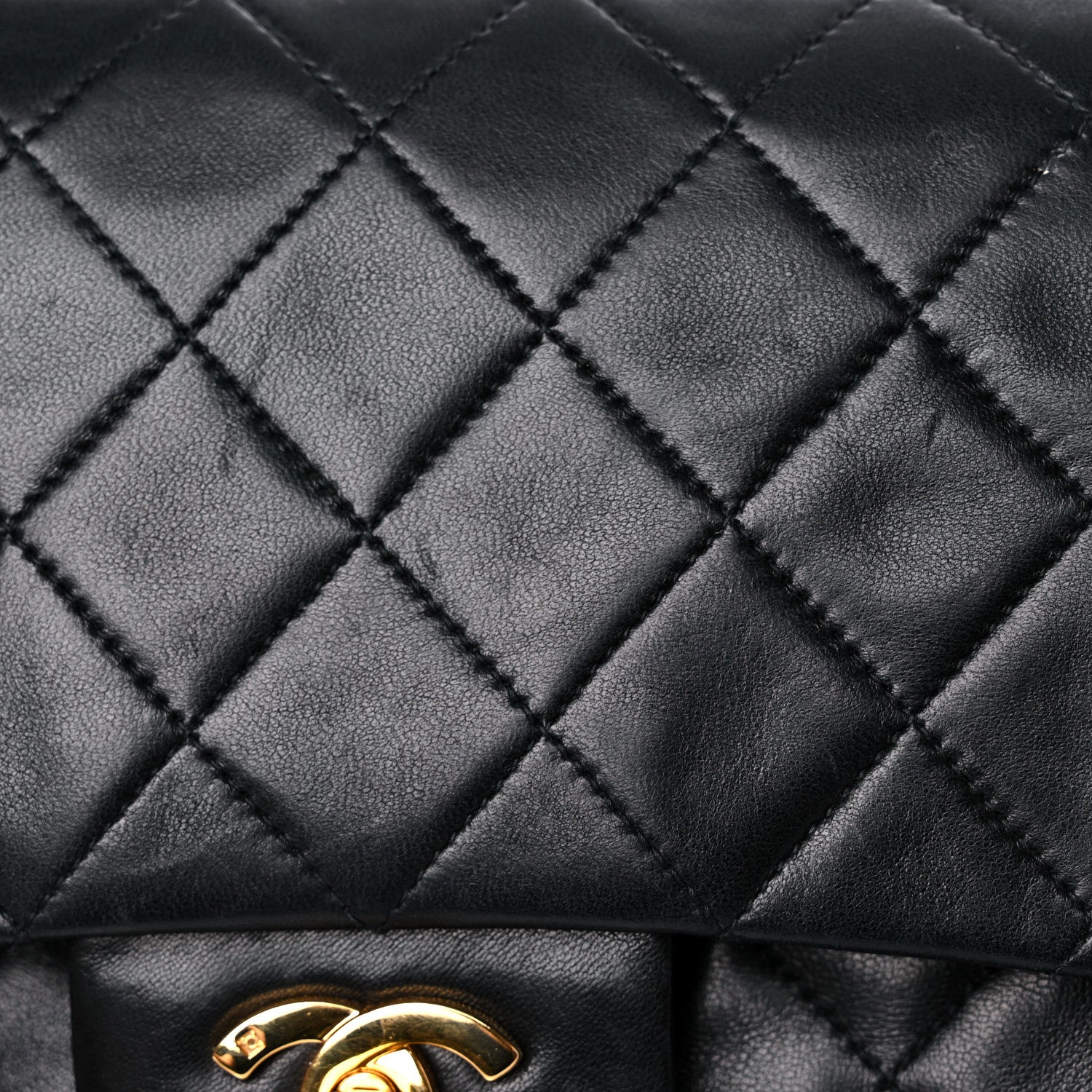 Chanel Lambskin Quilted Medium Double Flap Black 21 of 23