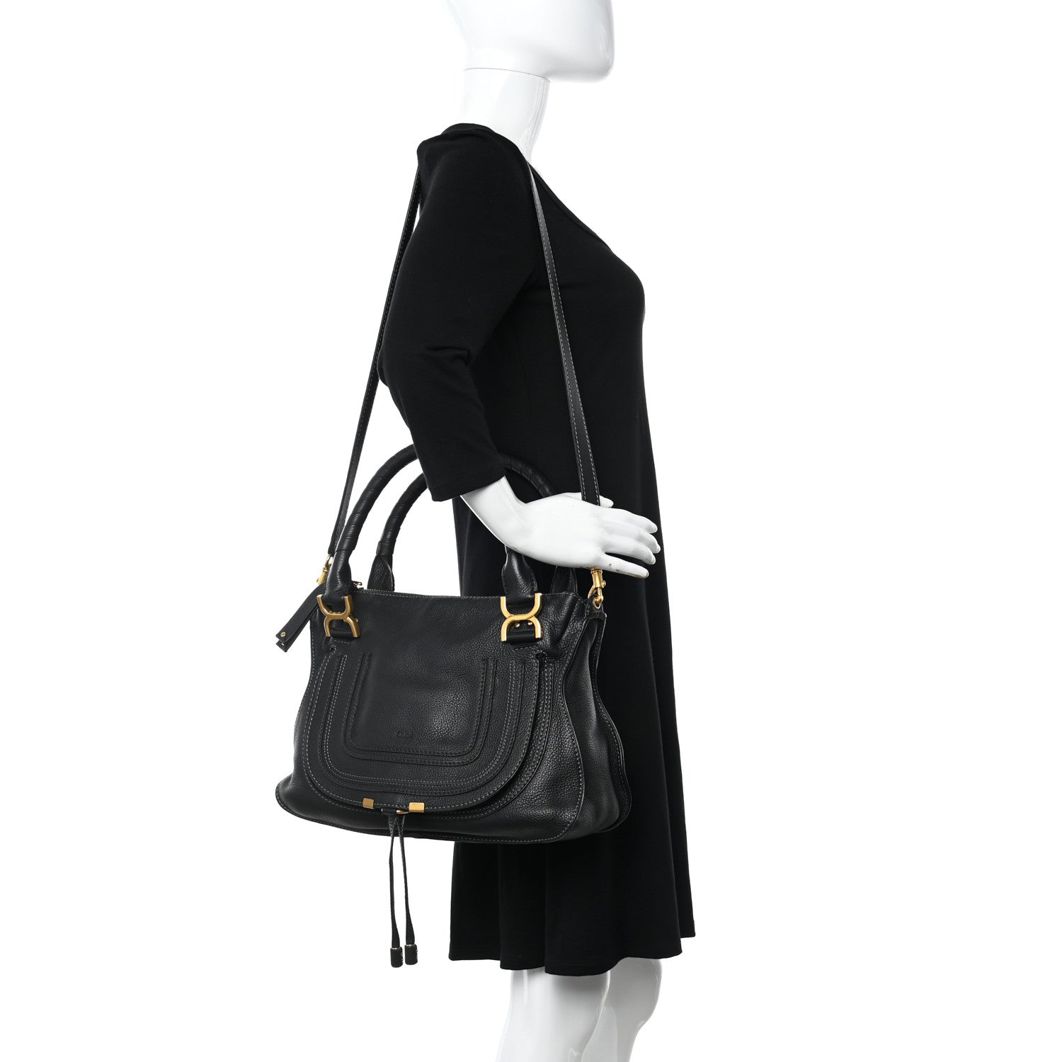 Chloe Calfskin Medium Marcie Satchel Black 2 of 18