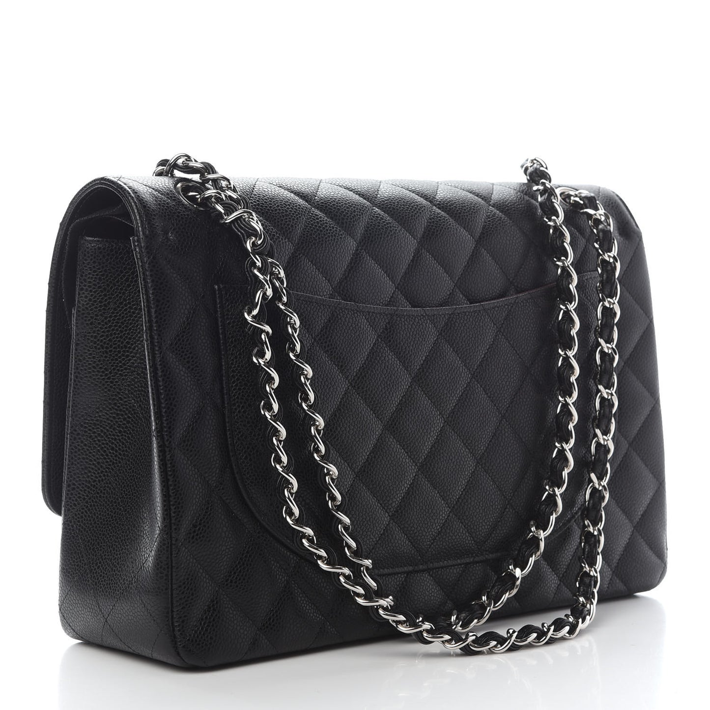 Caviar Quilted Maxi Double Flap Black