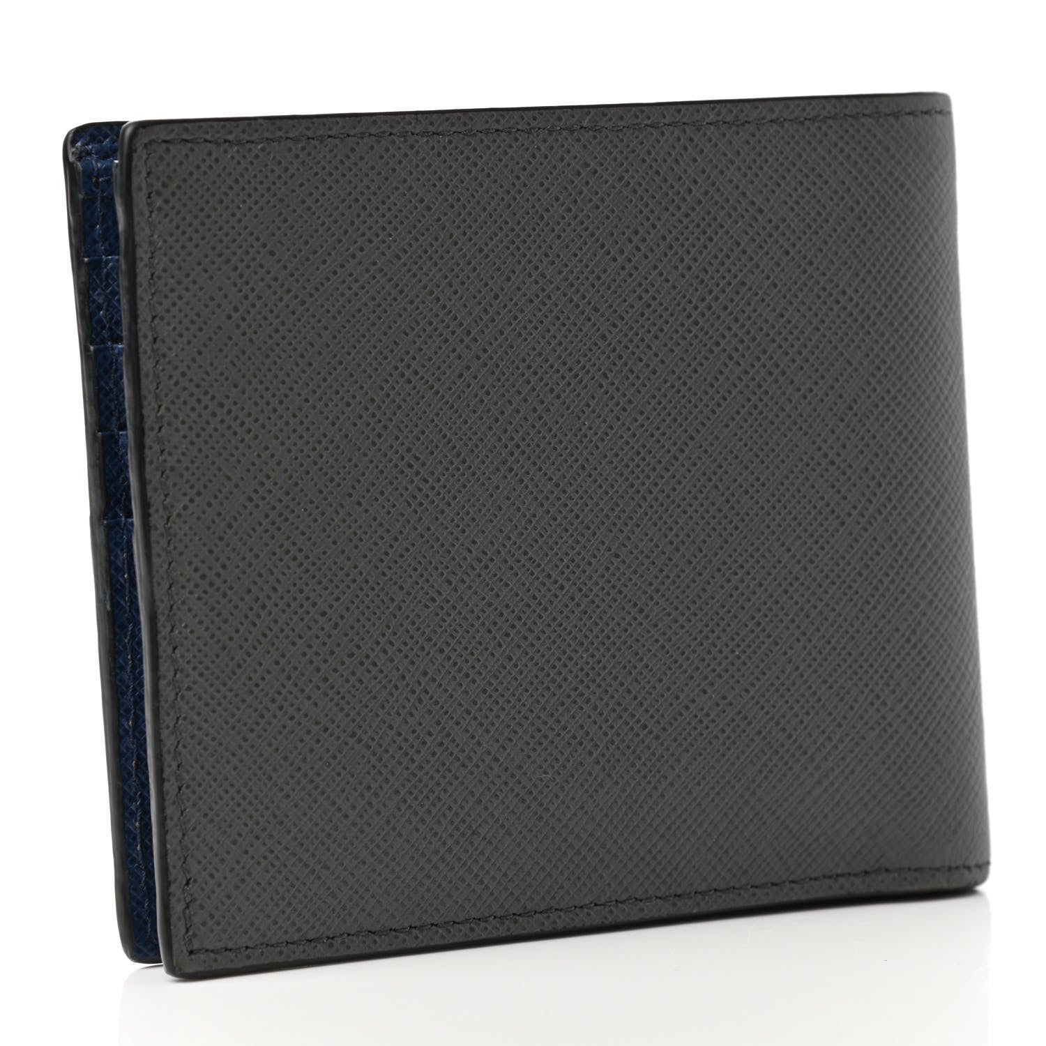 Prada Saffiano Tri-Color Bi-Fold Wallet Marmo Baltico Bluette 2 of 7