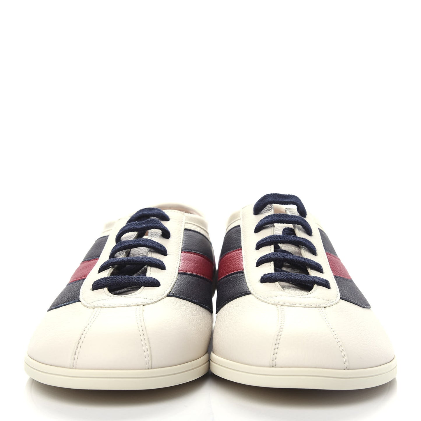 Calfskin Mens Web Falacer Sneakers 7 White Blue