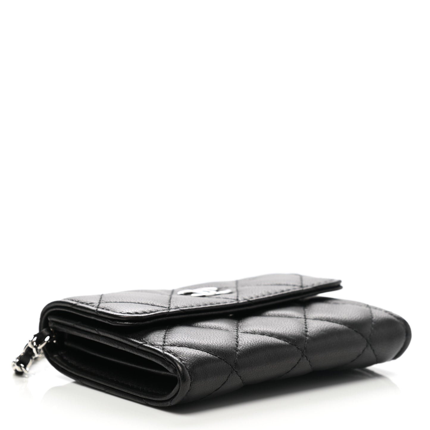 Lambskin Quilted Clutch With Chain Black