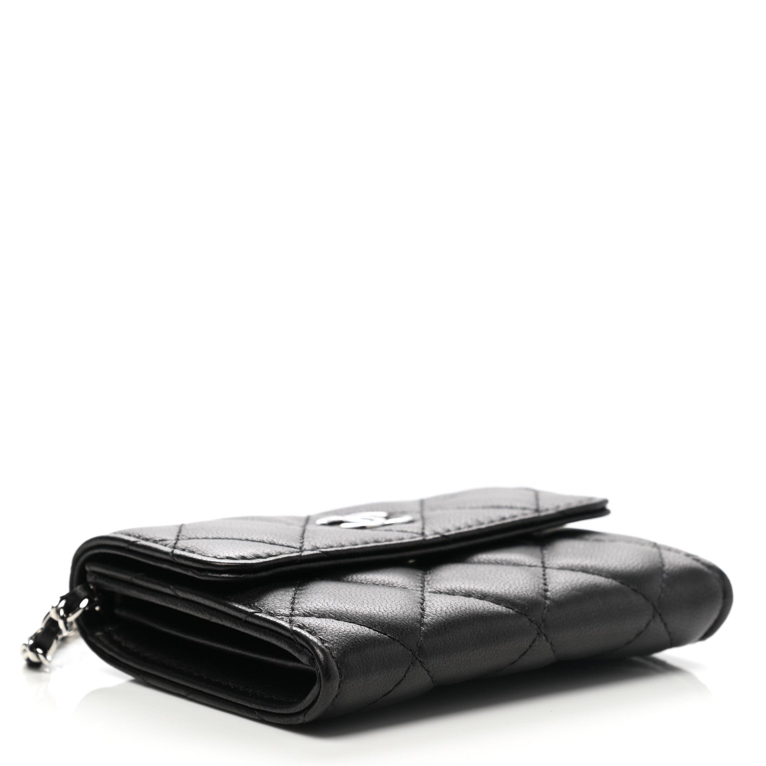 Chanel Lambskin Quilted Clutch With Chain Black 3 of 7