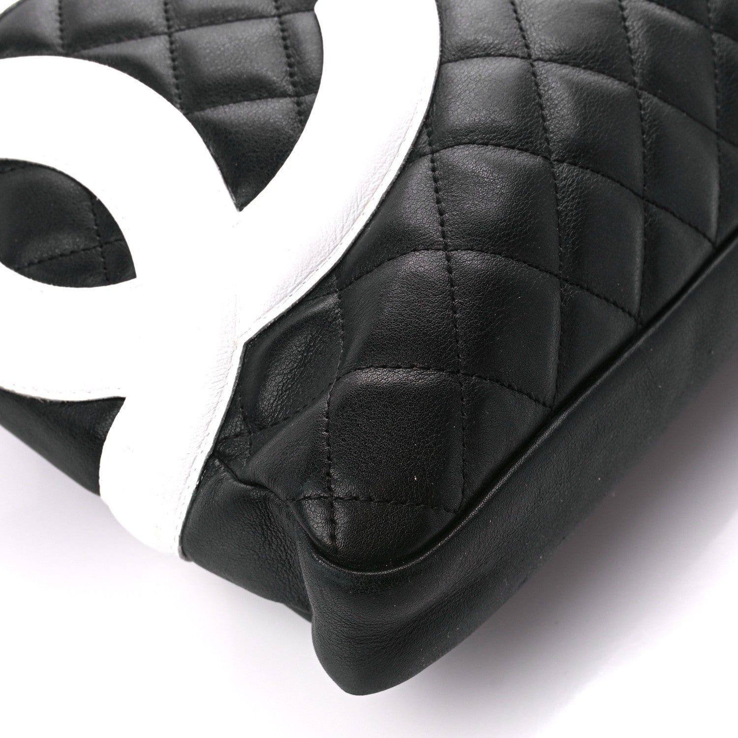 Chanel Calfskin Quilted Large Cambon Messenger Black White 9 of 13