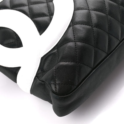Chanel Calfskin Quilted Large Cambon Messenger Black White 9 of 13