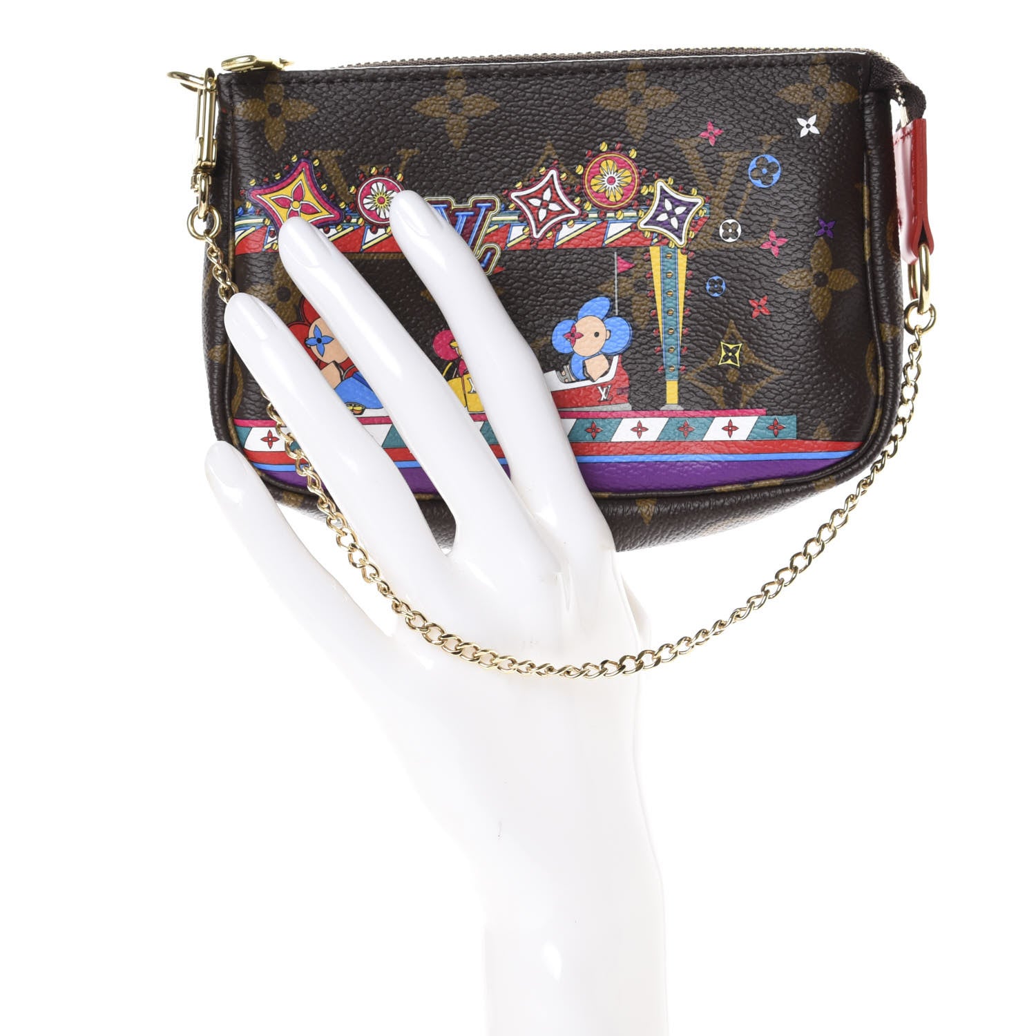 Louis Vuitton Monogram 2020 Christmas Animation Bumper Cars Mini Pochette Accessories Coquelicot 2 of 10