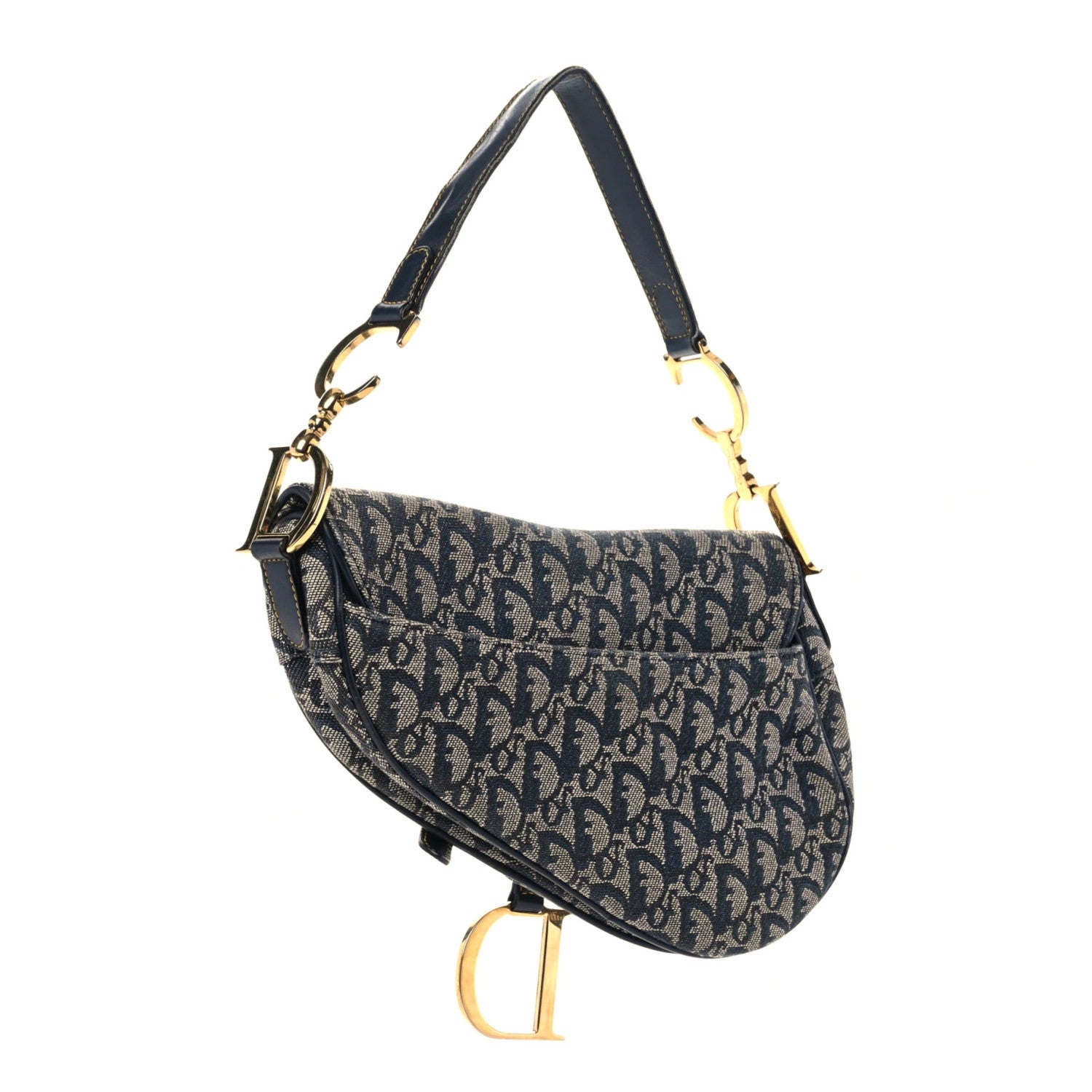 Christian Dior Monogram Saddle Bag Blue 3 of 17