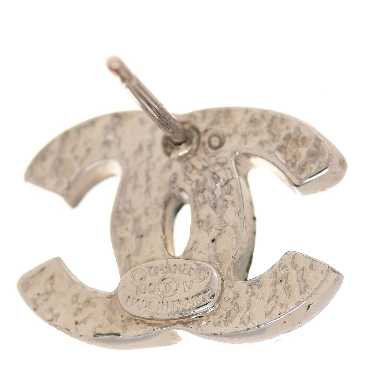 Chanel Crystal CC Earrings Silver 4 of 5