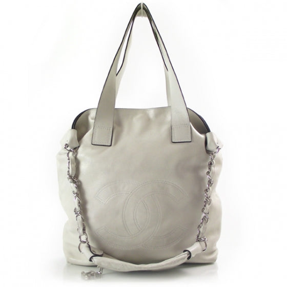 Chanel Lambskin Edgy Tote Ivory 1 of 14
