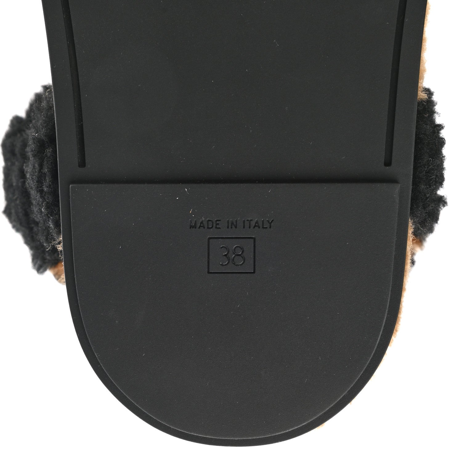 Fendi Shearling FF Fendi Feel Sandals 38 Tobacco Black 7 of 9