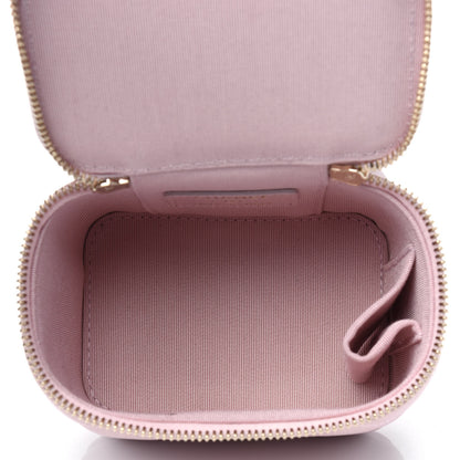 Chanel Iridescent Caviar Quilted Mini Pearl On Top Vanity Case With Chain Light Pink 3 of 4